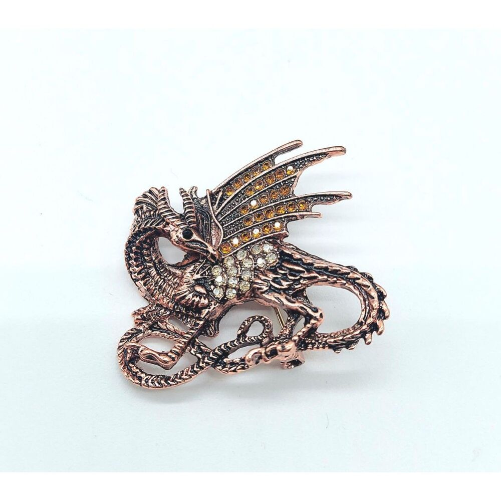 Bronze Dragon Brooch Pin Lapel